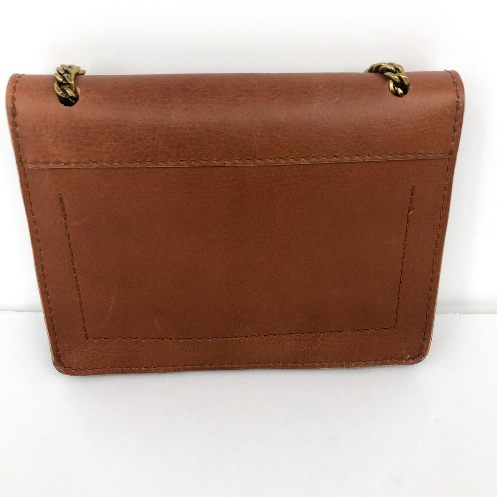 MADEWELL The Chain Crossbody Bag Tan Brown English Saddle Leather Monogram NWT - Picture 3 of 6
